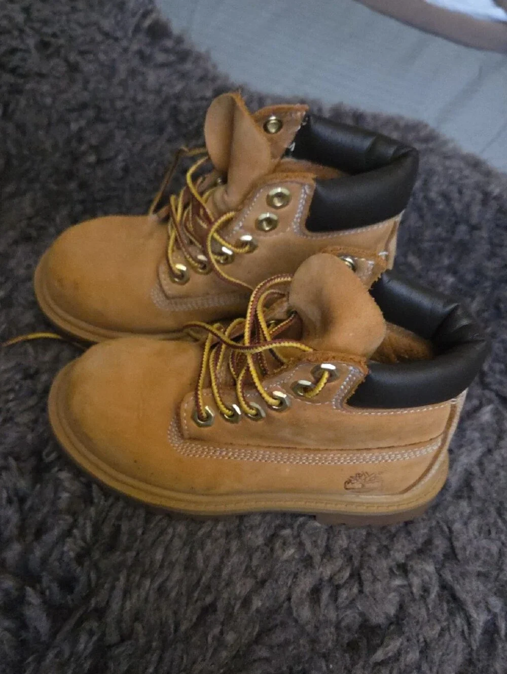 Timberland Kids Wheat Tan Nubuck Lace-Up Boots